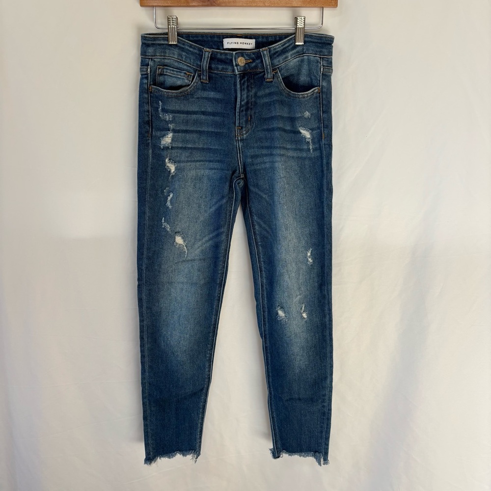 Flying Monkey Dark Blue Distressed Jeans Size 27
